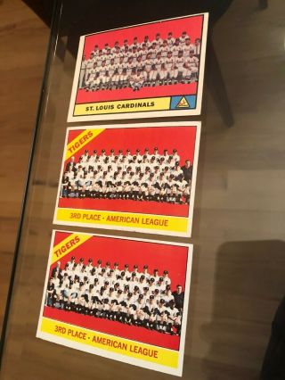 1966 Topps Baseball Detroit Tigers Team Card 583 & St.  Louis Cardinals Card
