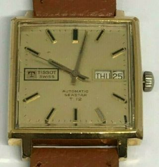 Tissot Seastar Cal.  794 Automatic Date Calendar T12 Vintage Gold Watch Very Rare