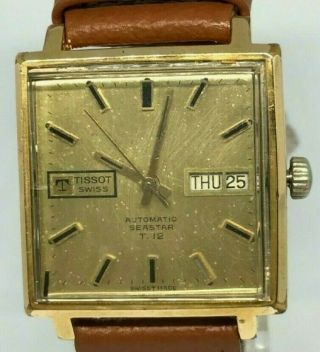 TISSOT Seastar Cal.  794 Automatic Date Calendar T12 VINTAGE Gold watch very rare 2