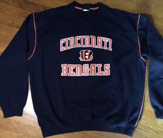 Rare Vintage Cincinnati Bengals Crewneck Sweatshirt Black Xl 90s Nfl Football