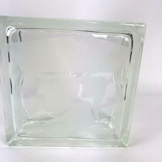 Vtg Architectural Glass Block Square Etched Patriot Brick for Window Wall Crafts 3