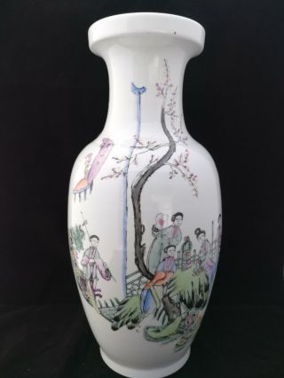 Large Chinese Antique Famille Rose Porcelain Vase With Poetry And Landscape 3