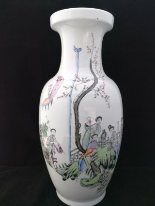 Large Chinese Antique Famille Rose Porcelain Vase With Poetry And Landscape 4