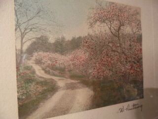 Antique Wallace Nutting Art Work Signed Framed Ready To Hang Blossoms
