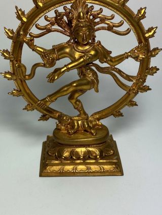 Vintage Sino Tibetan Gilt Bronze Effect Great God Shiva God Model Figure 16cm 3