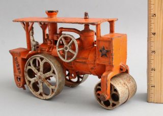 Antique Circa 1900,  Hubley Huber Cast Iron Steam Roller Tractor Toy & Driver,  Nr