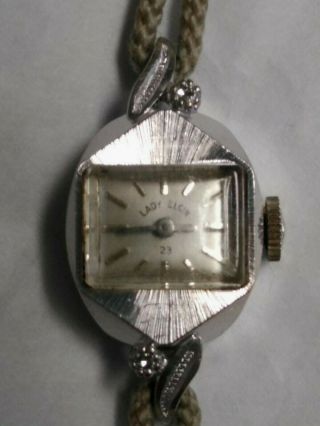 Vintage Lady Elgin 14k Gold And Diamond Watch 6adj.  23 J Runs And Stops