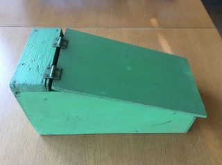 Vintage Green Painted Wooden Storage Box,  Shoebox? Hand Made,  1920s 1930s
