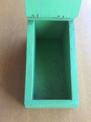 Vintage Green Painted Wooden Storage Box,  Shoebox? Hand Made,  1920s 1930s 2