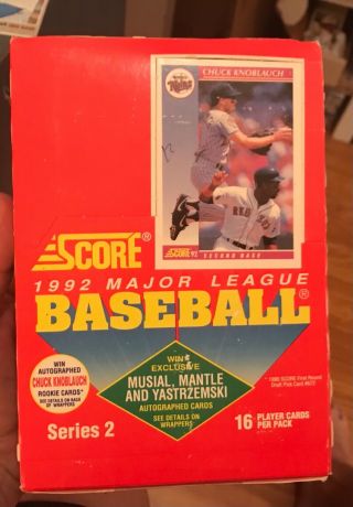 Vintage - 1992 - Score - Series - 2 - Major - League - Baseball - - Hobby - Box
