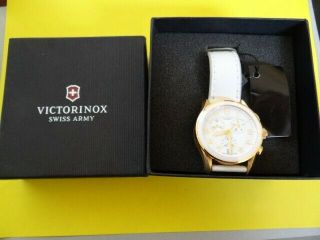 Victorinox Swiss Army 241511 Swiss White Gold Tone Chronograph Quartz Watch