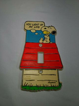 Vtg 1965 Peanuts Snoopy Woodstock Single Light Switch Cover You Light Up My Life