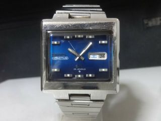 Vintage 1973 Seiko Automatic Watch [5 Actus Ss] 25j 6106 - 5530 Rare Rectangle