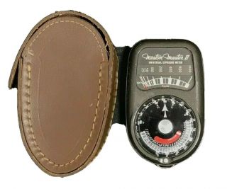 Weston Master Ii 2 Universal Exposure Light Meter 735 W/ Leather Case Vintage