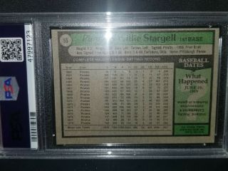 1979 Topps Willie Stargell Pittsburgh Pirates 55 PSA 8 2