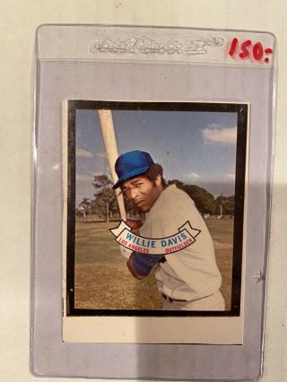 1972 Topps Candy Lid Proof Willie Davis - Los Angeles