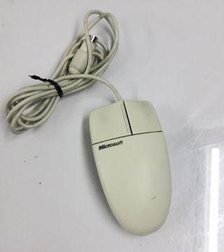 Vintage Microsoft Serial Ps/2 Compatible Computer Mouse 2 Button