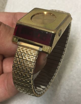 Vintage Bulova Computron Led Watch N - 7 N7 But Wristwatch Digital