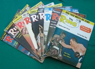 Nine Vintage Editions 1963 " The Ring " Boxing & Wrestling Magazines