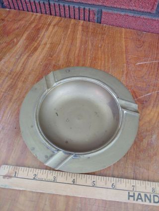 Vintage Large Mid Century Brass Hand Stamped Etched Ashtray