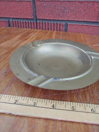 Vintage LARGE mid century Brass Hand Stamped Etched Ashtray 2