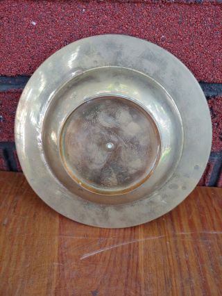 Vintage LARGE mid century Brass Hand Stamped Etched Ashtray 3