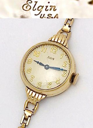 Vintage 1920s Art Deco Elgin Usa 15 Jewel Ladies Mechanical Wristwatch Jewelry