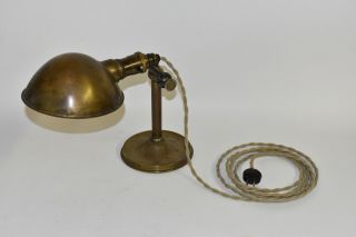 Adjustable Desk Table Task Lamp Brass Hubbell Shade GE Socket Antique Light 2