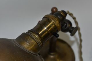 Adjustable Desk Table Task Lamp Brass Hubbell Shade GE Socket Antique Light 5