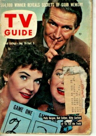 Vintage Tv Guide - Aug 30th 1958 - To Tell The Truth - Very Good