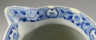 Antique Pottery Pearlware Blue Transfer Beemaster Pattern Small 4.  75 
