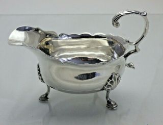 Georgian London 1764 Antique Solid Sterling Silver Sauce Gravy Boat (gay)