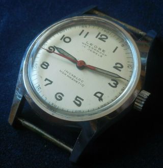 Vintage 1950s Leobe 17 Jewels Nos Swiss Watch Running Wristwatch