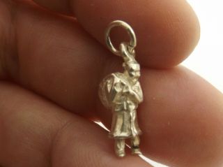 Vintage Sterling Silver Charm Santa Claus Father Christmas Solid Charm
