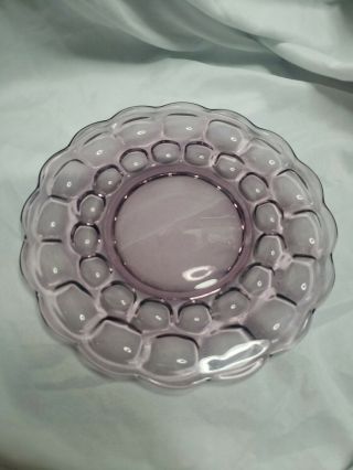Set Of 4 Vintage Imperial Glass Provincial Amethyst Luncheon Plates Thumbprint