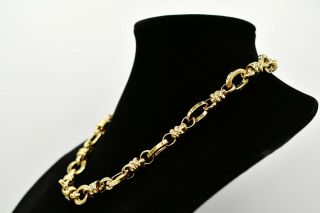 Francesca Visconti Vintage Heavy Collar Linked Necklace Gold Tone Chain Bin3 3