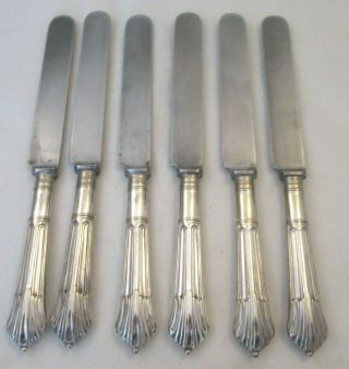 A Vintage Set Of 6 Silver Plated Dessert Knives - Albany Pattern