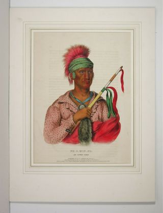 1838 Mckenney & Hall Large Folio Native American Indian Lithograph 2