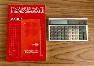 Ti - 66 Vintage Texas Instruments Programmable Calculator With Manuals