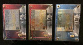 1999 Upper Deck Michael Jordan 24k Gold 3 - Card Collectible Limited Edition Set