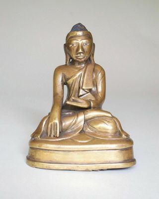 Chinese Burmese Bronze Figure Of Buddha,  Qing Dynasty
