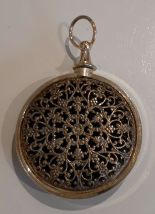Vintage Silver Plated Aromatherapy Perfume Essential Oils Diffuser Necklace
