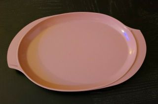 Boonton Ware Melmac Bon Bon Pink Winged Vintage Serving Platter Plate Dish 11 "