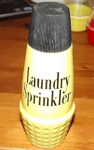 Vintage Laundry Clothes Sprinkler Bottle Yellow