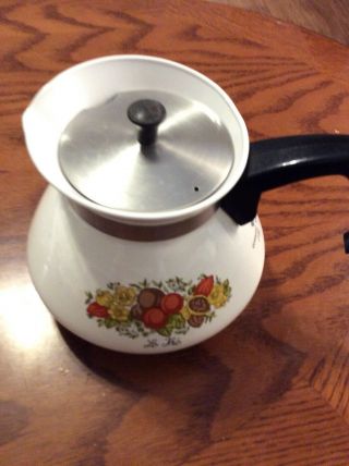 Vintage Spice Of Life Corning Ware P - 104 Teapot 6 Cup Kettle Tea Pot Lid Le The