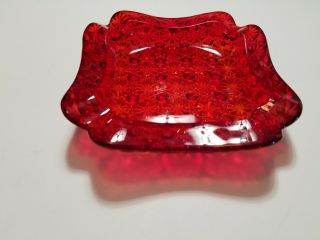 Fostoria American Glass Vtg Ruby Red Ashtray