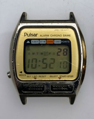 Vintage Pulsar Alarm Chrono Game Digital Lcd Wristwatch Y765 - 5019