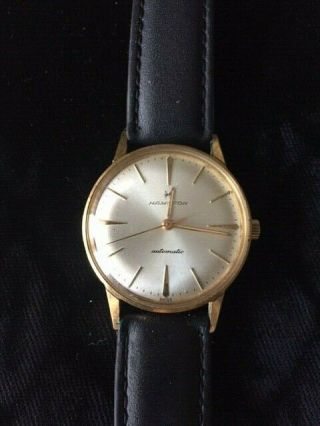 Vintage Hamilton Swiss Mens Automatic Wrist Watch Running Gp Case Stainless Back