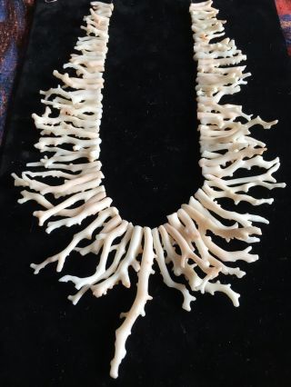 Huge Antique Natural Angel Skin Branch Coral Necklace Custom Order For Florite