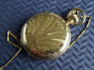 Waltham Engraved Gents Rolled Gold Hunter Pocket Watch.  C1914 Antique